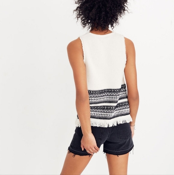Madewell Villagrove Sweater Tank Size Large Bright Ivory BoHo Minimalist Summer - Picture 2 of 12